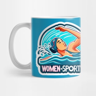 Aquatic Strength: Women in Sports Swimming Mug